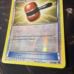 Pokemon TCG Crushing Hammer Item Trainer Card 92/98 Reverse Holo - Image 2