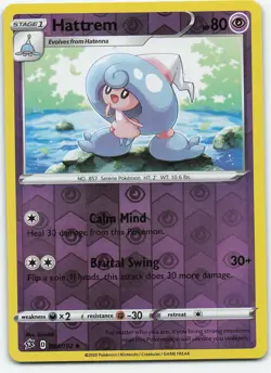 Hattrem 084/192 Uncommon Reverse Holo SWSH02: Rebel Clash NM Pokemon - Image 1