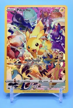 Pikachu 160/159 Crown Zenith Secret Rare Full Art Holo 70 HP Wild Charge Pokemon - Image 1