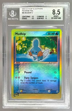 Mudkip 2003 Pokemon EX Ruby & Sapphire #60 Reverse Holo BGS 8.5 - Image 1