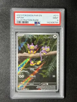 2023 Pokemon Paradox Rift Aipom #211 Illustration Rare PSA 9 MINT - Image 1