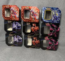 Pokemon Empty Tins Lot of 9 Assorted Galarian Articuno Zapdos Moltres - Image 1