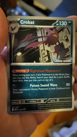 Crobat Pokemon Chaos Rising Prerelease Promo In Hand LP - Image 1