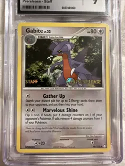 Gabite STAFF Prerelease CGC 9 Mint Pokemon Mysterious Treasures 48/123 2007 Rare - Image 3