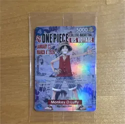Bandai Namco One Piece CCG Monkey D. Luffy US Voyage Promo Holo Character Card - Image 1