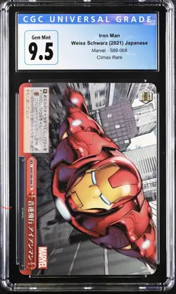 Weiss Schwarz Marvel (Japanese) S89-068CR Iron Man CGC 9.5 Gem Mint - Image 1