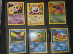 VTG. 1st Edition Pokemon Cards-6 Cards-zubat, Electrode, Mr. Mime, Psyduck, Krab - Image 1