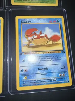 VTG. 1st Edition Pokemon Cards-6 Cards-zubat, Electrode, Mr. Mime, Psyduck, Krab - Image 2