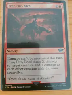 MTG Fear, Fire, Foes! (FOIL) 0125 Lord of the Rings M/NM Free UK P&P - Image 1