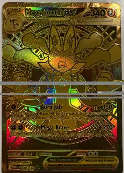 Pokemon Golden Mega Lucario EX Card 188/132 - Image 1