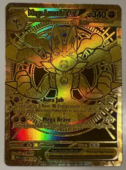 Pokemon Golden Mega Lucario EX Card 188/132 - Image 2