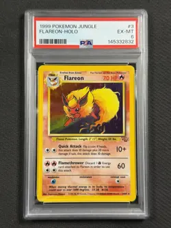 Pokemon Cards PSA 6 EX-MT Flareon Jungle Set Unlimited Holo 1999 WotC 3/64 - Image 1