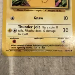 Pokemon TCG Pikachu 58/102 Regular Common English 1999 40 HP Card - Image 4