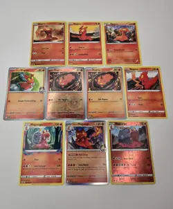 Lot of 10 Slugma Magcargo Various Pokemon Card Lot Reverse Holo Rare Collection - Image 2