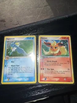 Pokemon TCG 2006 Pop Series 3 Flareon Vaporeon Holo Card Swirl - Image 1