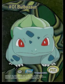 Pokemon Cards Bulbasaur #01 CLEAR Topps Trading Cards Series 2 LP - Image 1