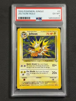 Pokemon Cards PSA 6 EX-MT Jolteon Jungle Set Unlimited Holo 1999 WotC 4/64 - Image 1