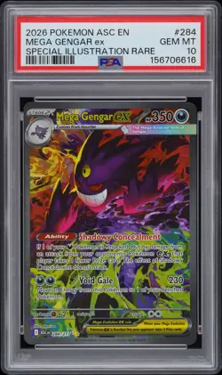 2026 POKEMON ASC EN-ASCENDED HEROES #284 MEGA GENGAR EX PSA 10 - Image 1