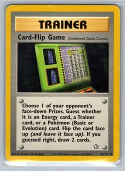 Card-Flip Game 92/111 Uncommon (Normal) Neo Genesis Pokemon Unlimited HP - Image 1