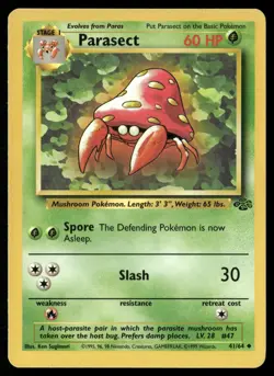 Parasect 41/64 Uncommon Jungle Pokemon Unlimited Lightly Played - Image 1