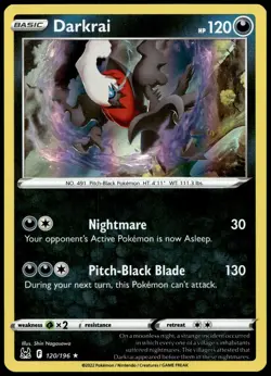 Darkrai 120/196 Holo Rare Lost Origin Pokemon Near Mint - Image 2