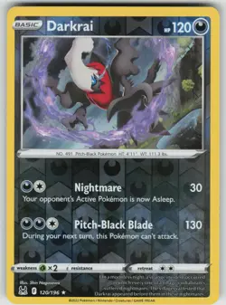 DARKRAI 120/196 HOLO RARE LOST ORIGIN POKEMON REVERSE HOLO NEAR MINT - Image 1