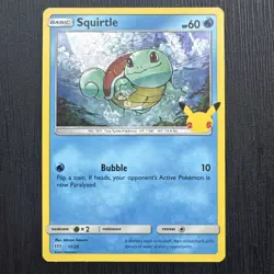Pokemon TCG Squirtle Promo Holo McDonald's 25th Anniversary 17/25 60 HP English - Image 1