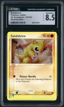 2003 Pokemon Ex Sandstorm Reverse Holo Sandshrew 75/100 CGC 8.5 - Image 1