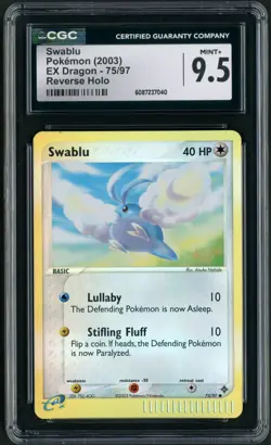 2003 Pokemon EX Dragon Swablu Reverse Holo #75 CGC 9.5+ - Image 1