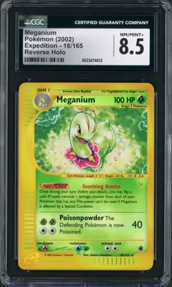 2002 Pokemon Expedition Meganium Reverse Holo #18 CGC 8.5 - Image 1