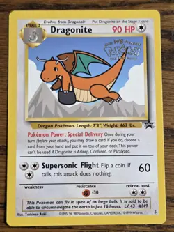 Pokemon Wotc Black Star Promo # 5 Movie Promo DRAGONITE **not played** - Image 1