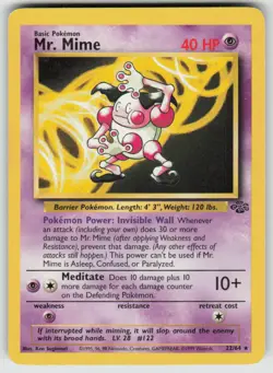 Mr. Mime 22/64 Rare Jungle Pokemon Unlimited Moderately Played - Image 1