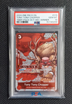 2024 ONE PIECE TOURNAMENT PACK OCT-DEC 010 TONY TONY CHOPPER WINNER PSA 10 - Image 1