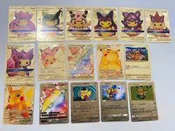 16 Pcs VMAX Gold Foil Pokemon Card RARE Rainbow GX Powerful Trading Toy Gift - Image 2