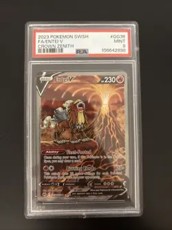 ENTEI V 2023 Pokemon #GG36/GG70 PSA 9 MINT Crown Zenith Full Art Rare Holo - Image 1