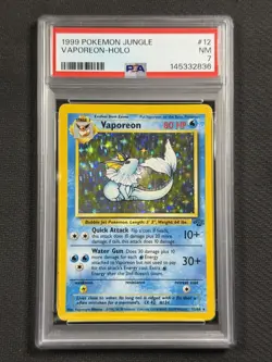 Pokemon Cards PSA 7 NM Vaporeon Jungle Set Unlimited Holo 1999 WotC 12/64 - Image 1