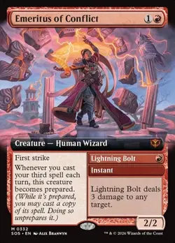 Emeritus of Conflict // Lightning Bolt - Extended Art SOS NM MTG - Image 1