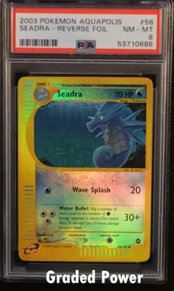 Aquapolis Reverse Holo Seadra PSA 8 REVERSE HOLO (0686) 58/147 Pokemon - Image 1