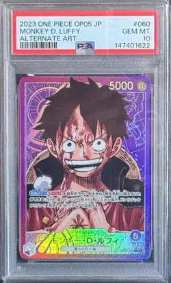 PSA10 Monkey D Luffy OP05-060 Alternate Art One Piece Card Japanese GEM MT - Image 1