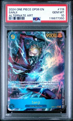 ONE PIECE SANJI 2024 OP06-WINGS OF THE CAPTAIN #119 ALT ART PSA 10 ENGLISH - Image 1