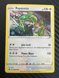 Pokemon TCG Rayquaza Sword & Shield SWSH029 Holo Promo Promo NM - Image 1