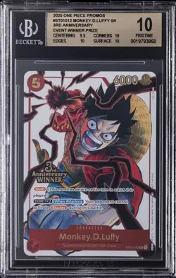 2025 ONE PIECE PROMOS #ST01012 MONKEY.D.LUFFY SR BGS 10 - Image 1