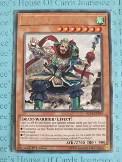 Ancient Warriors - Valiant Zhang De IGAS-EN013 Silver Rare Yu-Gi-Oh Card 1st - Image 1