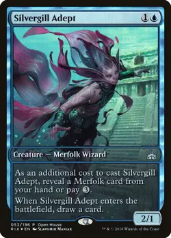 MTG Silvergill Adept FOIL Rivals of Ixalan Promos #53 Uncommon Magic The Gatheri - Image 1