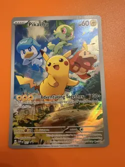 Pokemon Pikachu SVP 027 Scarlet & Violet Full Art Holo Black Star Promo - Image 1