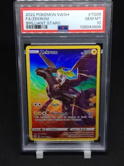 2022 Pokemon Brilliant Stars Full Art Trainer Gallery #5 Zekrom Holo PSA 10. - Image 1