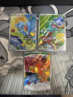 Pokemon First Partner Illustration Collection Series 1 Kanto Gen 1 Starters Set - Image 1
