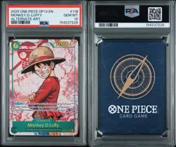 2025 ONE PIECE MONKEY D. LUFFY OP13-118 SEC ALT ART PSA 10 💎 ENGLISH CARD - Image 3