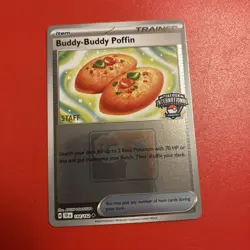 Pokemon Card Buddy Buddy Poffin STAFF 144/162 EUIC 2025 International Promo 2024 - Image 2