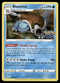 Pokemon Cards Blastoise 017/078 Holo Pokemon GO NM - Image 1